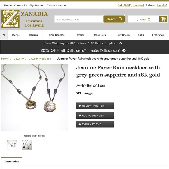 18k & Sterling Silver Necklace with gray-green sapphire beads and etched quote - Picture 12 of 12